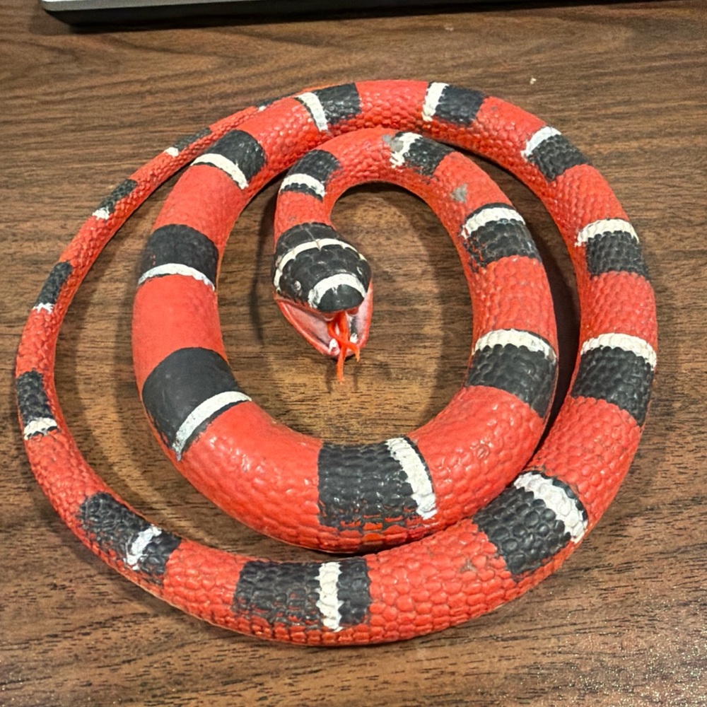 42” Red & Black Rubber Toy Snake
